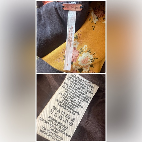 Free People 60's Sunrise Oblivion Keyhole Cut Out Dress Antique Gold size 8 - Picture 14 of 16